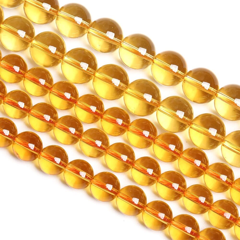 7937 10MM 38PCS Natural Crystal Stone Clean Citrine 3A Grade Loose Beads